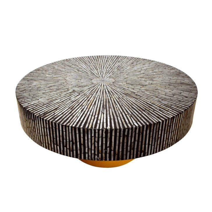Handmade Customized Mother of Pearl Round Coffee Table