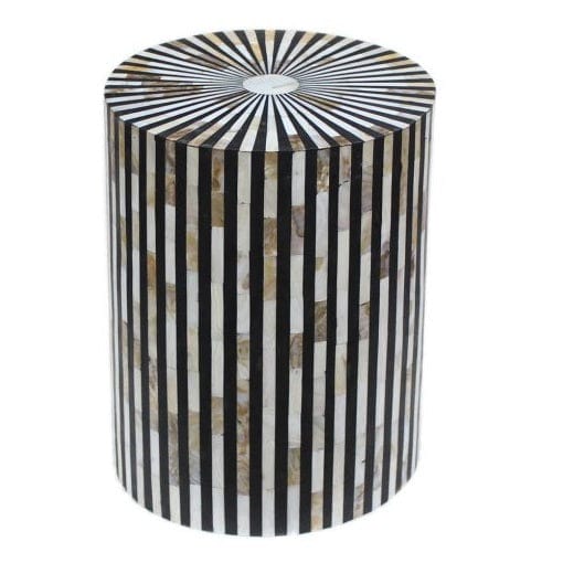 Handmade Customized Mother of Pearl Round Stool