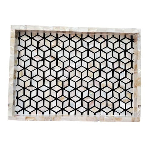 Handmade Customized Mother of Pearl rectangular Serving Tray