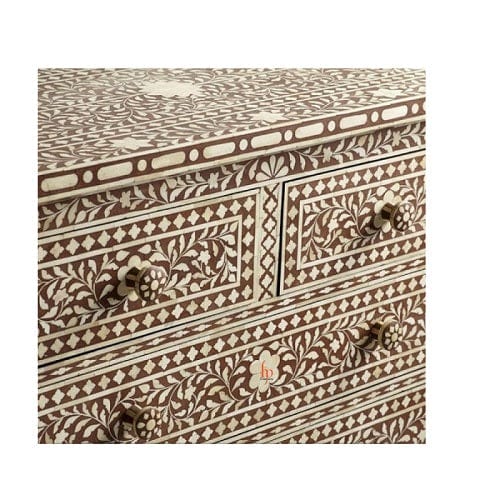 Customized Handmade Bone Inlay Chest of 4 Drawer/Side Table