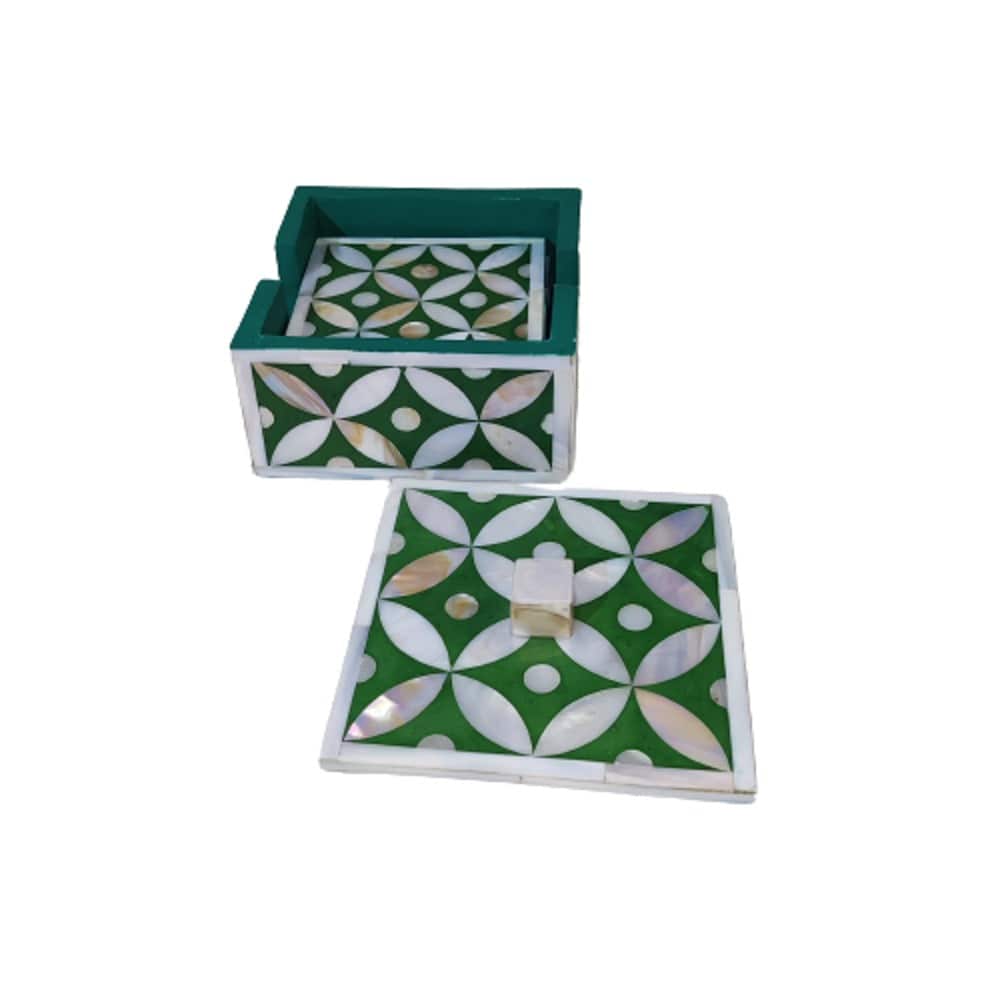 Handmade Customized Mother of Pearl Star Eye Set of 4 Tea Coaster