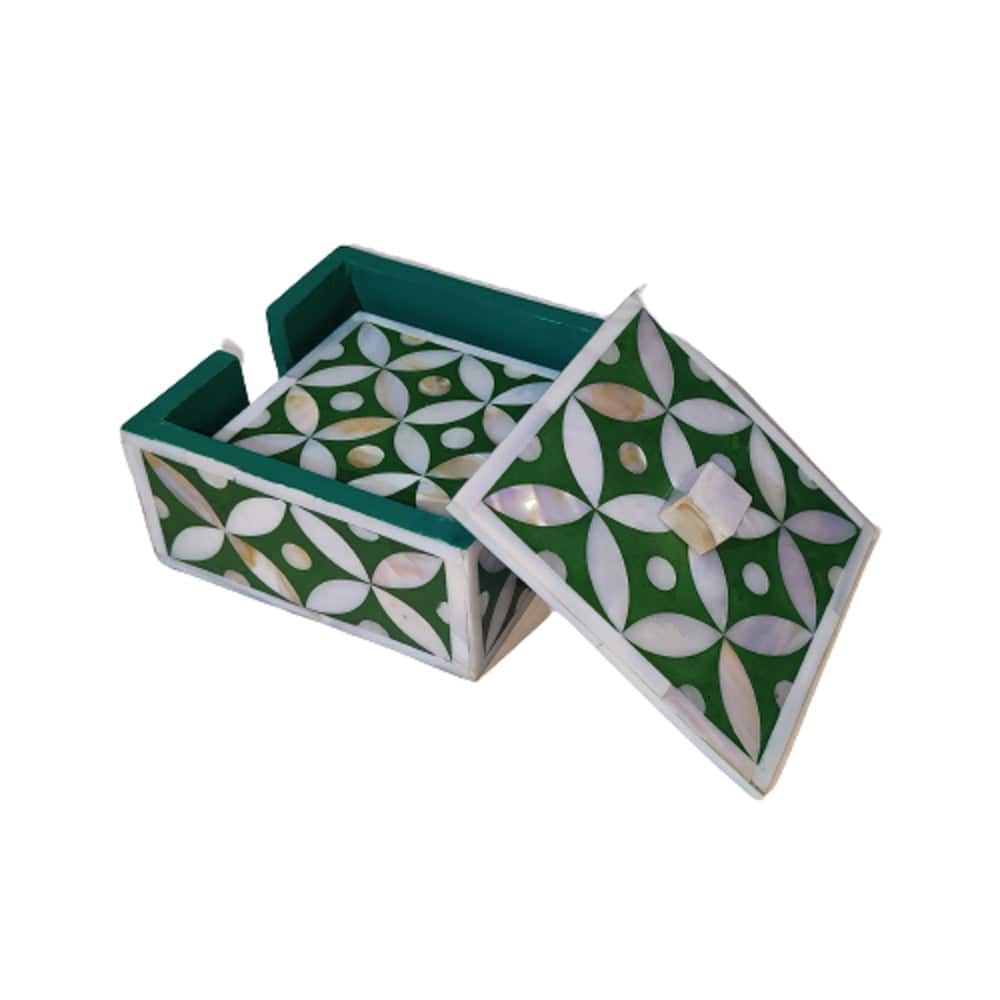 Handmade Customized Mother of Pearl Star Eye Set of 4 Tea Coaster