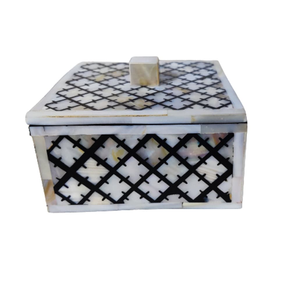 Handmade Mother Of Pearl Inlay Geometric Tea Coaster Set of 4 Best Gift for Home Decor