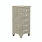 Bone Inlay Tall Boy Chest Of 5 Drawer in Zig-Zag Pattern