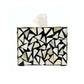 Mother Of Pearl Tissue Box In White Triangle Pattern