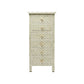 Bone Inlay Tall Boy Chest Of 6 Drawer in Star Eye Pattern