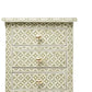 Bone Inlay Tall Boy Chest Of 6 Drawer in Star Eye Pattern