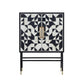 Bone Inlay Geometric Pattern Bar Cabinet