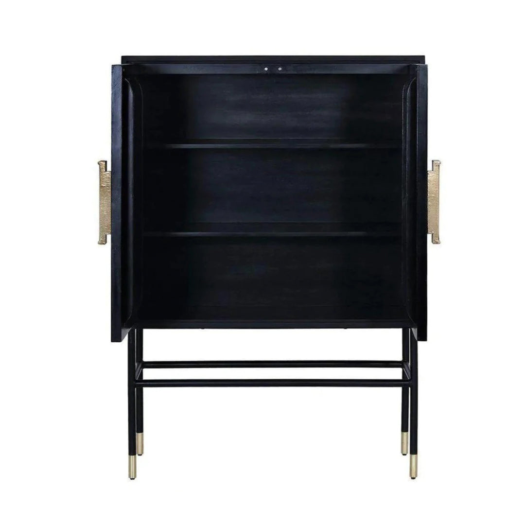 Bone Inlay Geometric Pattern Bar Cabinet