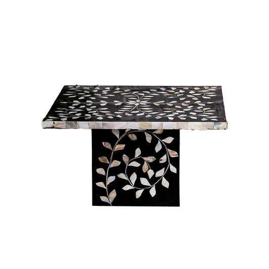 Mother Of Pearl Cake Stand In Black Floral Pattern