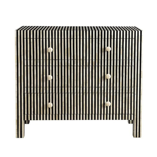 Bone Inlay Chest Of Drawers in black