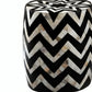 Mother Of Pearl Stool In Zig- Zag Pattern