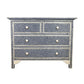 Bone Inlay Chest Of Drawers in Fish Scale Pattern In Blue Color