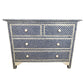 Bone Inlay Chest Of Drawers in Fish Scale Pattern In Blue Color