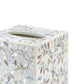 Mother Of Pearl Tissue Box In White Floral Pattern
