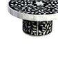 Mother Of Pearl Cake Stand in Black Round Floral Pattern