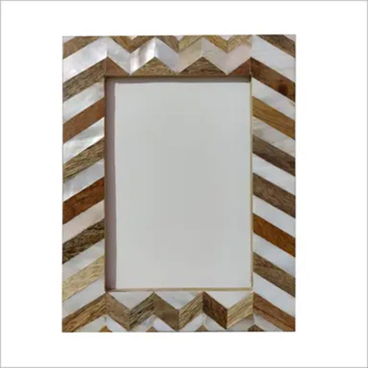 Handmade Customized Mother of Pearl Black Photo Frame