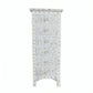 Mother Of pearl Tall Boy Chest Of 6 Drawer in Floral Pattern