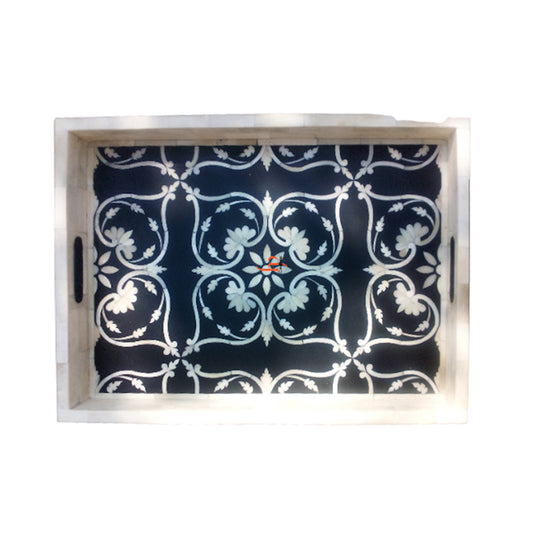 Beautifully Handcrafted Bone Inlay Decorative Serving Tray a Perfect Gift for Loved Ones