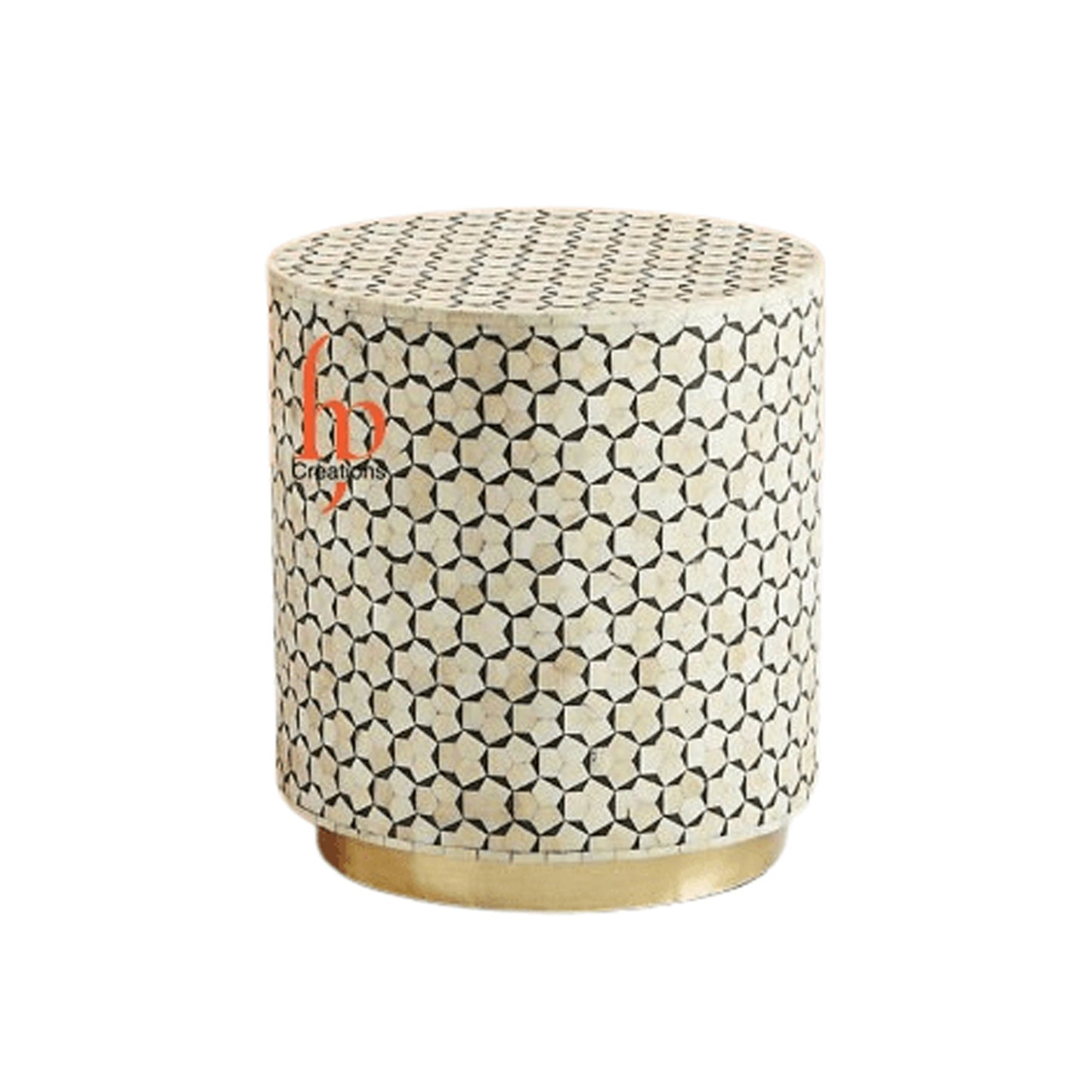 Personalized Bone Inlay Round Stool Home Decor Furniture Design Attractive Look Side Table Dinning Stool Classic Vintage Furniture