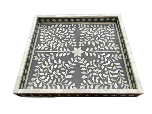 Personalized Bone Inlay Decorative Serving Tray Beautiful Kitchen Decor Tray Perfect Gift For Loved Once