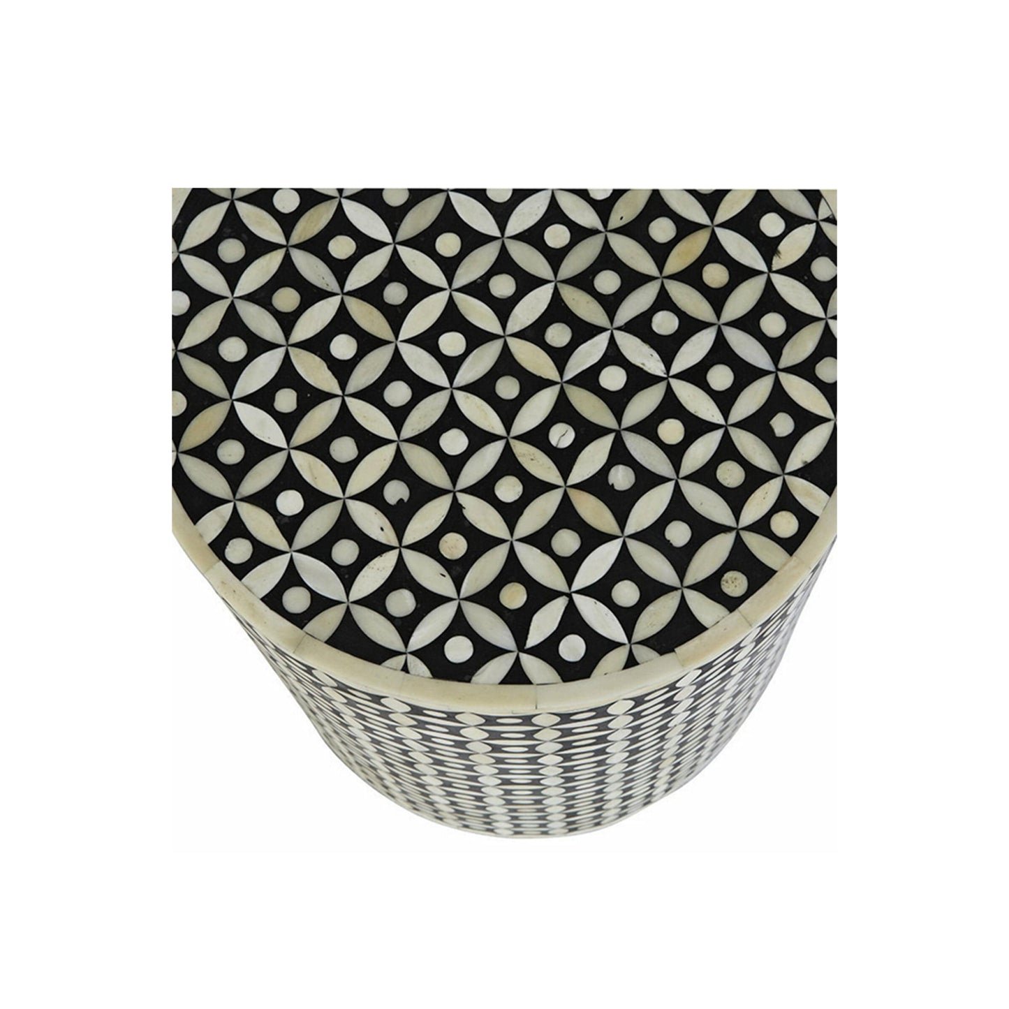 Handmade Customized Bone Inlay Star Eye Pattern Round Stool Best For Home Decor