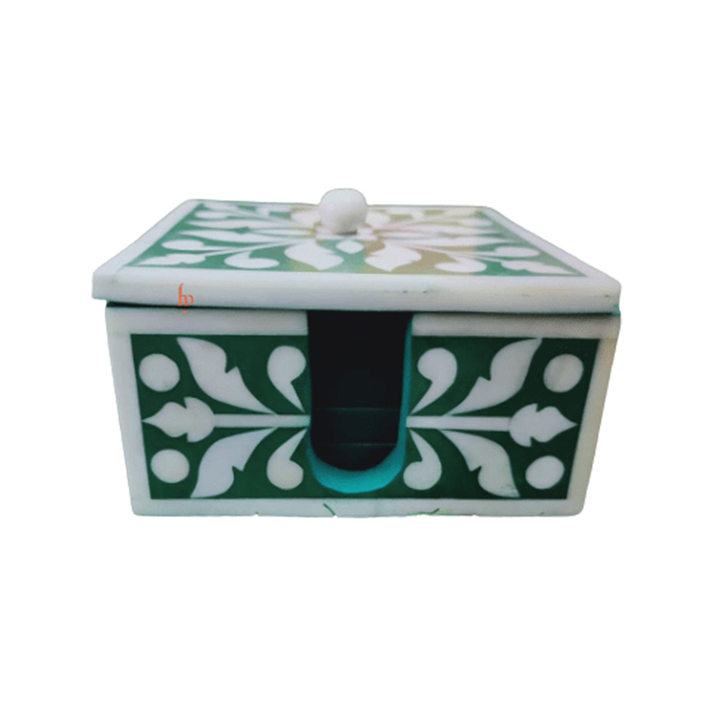 Beautifully Hand Crafted Bone Inlay Green Coaster Set Ready to Ship Perfect gift for loved ones