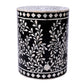 Bone Inlay Stool In Floral Pattern