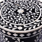 Bone Inlay Stool In Floral Pattern
