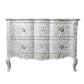 Mother of Pearl Chest of 3 Drawer in floral pattern white color