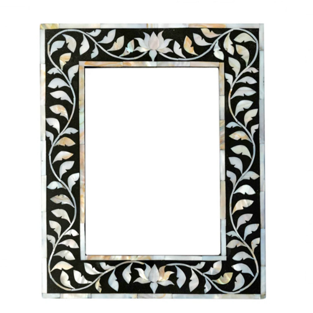 Handmade Customized Mother of Pearl Black Photo Frame