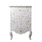 Mother of Pearl Chest of 3 Drawer in floral pattern white color