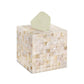 Mother Of Pearl Tissue Box In white