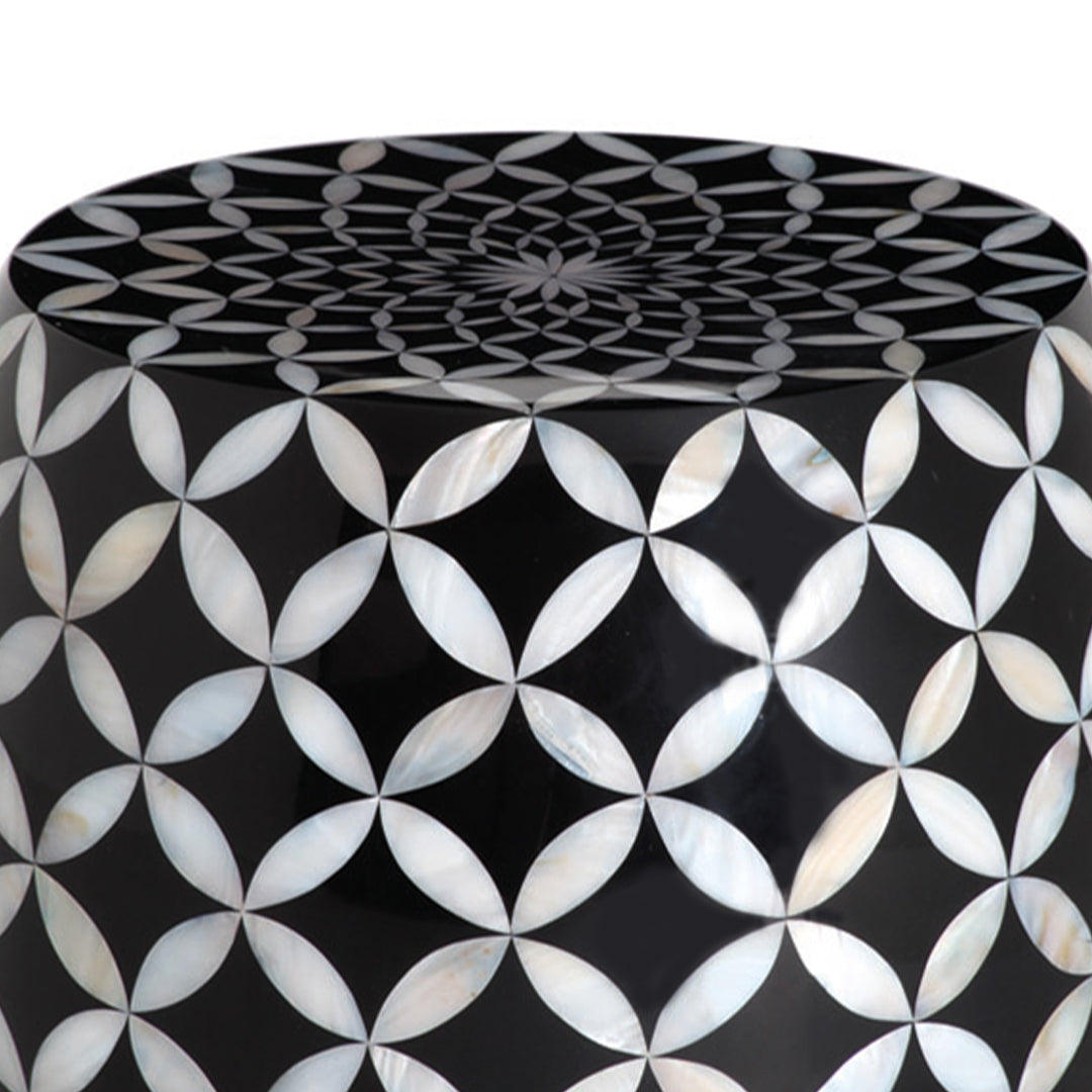 Mother Of Pearl Stool In Star Eye Pattern