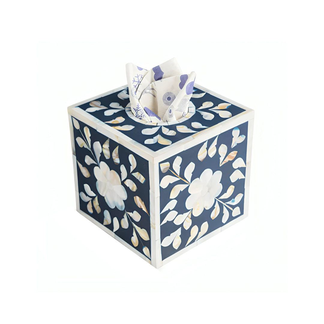 Handmade Customized Mother of Pearl Square Shape Tissue Box