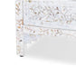Mother of pearl inlay floral design 7 drawer White dresser