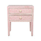 Bone Inlay Bedside Table in fish scale pattern