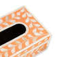 Mother Of Pearl Tissue Box in Orange Floral Pattern