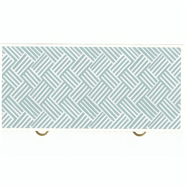 Bone Inlay Chest Of 3 Drawers in Teal Blue Color
