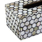 Mother Of Pearl Inlay Tissue Box In Honeycomb Pattern