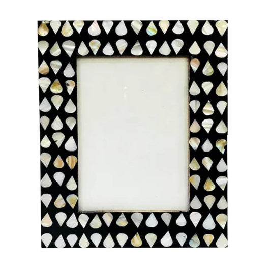Handmade Customized Mother of Pearl Black Photo Frame