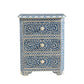 Bone Inlay Bedside in Blue Floral Design Perfect Nightstand For Home Decor