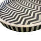 Handmade Customized Bone Inlay Round zig Zeg Pettren Tray Best For Home And Office
