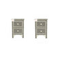 Personalized Handmade Bone Inlay Set Of 2 Bedside Tables Home Decor Furniture Attractive Floral Design Entrance Tables
