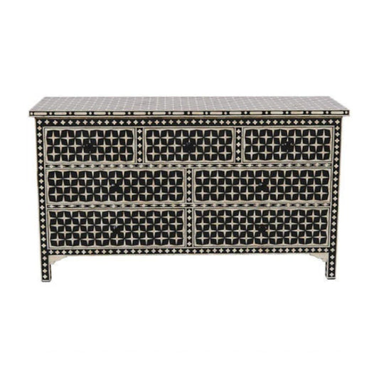 Personalized Handmade Bone Inlay 7 Chest Of Drawers Beautifully Crafted Home Decor Inlay Furniture