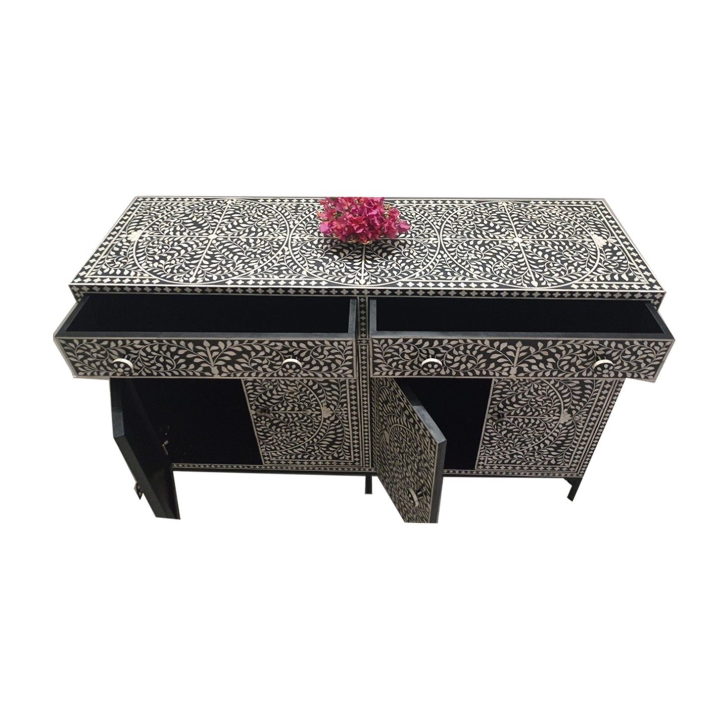 Handmade Customized Bone Inlay Chest of 2 Drawer