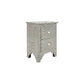 Personalized Bone Inlay Zigzag Small Attractive Look Bedside Table with Two Drawer
