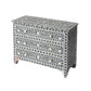 Handmade Bone Inlay Chest Of 3 Drawers Beautiful Floral Design Home Decor Inlay Furniture Decorative Living Table