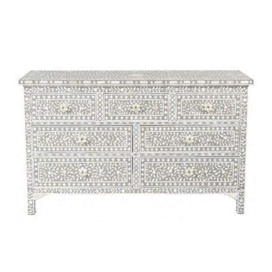 Personalized Bone Inlay Handmade Chest Of 7 Drawers Beautifully Crafted Home Decor Inlay Furniture