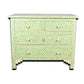 Personalized Bone Inlay Green Chest Of 4 Drawers Antique Design Modern Home Decor Inlay Furniture Perfect Storage Table